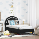 vidaXL Gyerekágy keret fejtámlával Fekete 70 x 140 cm Bársony