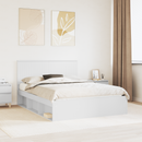 vidaXL Ágykeret fejtámlával Fehér 150 x 200 cm Tömör fenyőfa