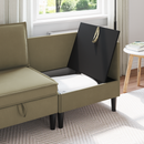 vidaXL Sarok Sofa tárolóval Khaki Bársony