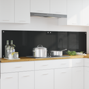 vidaXL Konyhai hátfal 2 pcs Fekete 100 x 50 cm edzett üveg