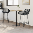 vidaXL Bárszék 2 pcs 55 x 52 x 105 cm Rattan és Vas