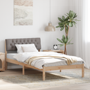 vidaXL Ágykeret fejtámlával Barna és taupe 100 x 200 cm Tömör fenyőfa