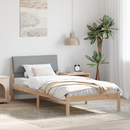 vidaXL Ágykeret Barna és világosszürke 90 x 200 cm Tömör fenyőfa