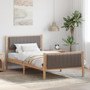 vidaXL Ágykeret fejtámlával Barna és taupe 100 x 200 cm Tömör fenyőfa
