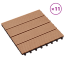 vidaXL Faszegély járólap 11 pcs Tíkfa 30 x 30 cm WPC