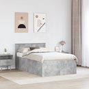 vidaXL Ágykeret fejtámlával Beton Szürke 120 x 190 cm Faanyag