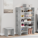 vidaXL Cipőszekrény polcokkal tárolóval 2 pcs Beton Szürke Faanyag