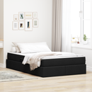 vidaXL Ágy tárolóval és matraccal Fekete 120 x 200 cm Poliészter