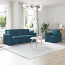 vidaXL Kanapé Szett 2 pcs Kék 198 x 78 x 80 cm Bársony