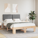vidaXL Ágykeret Kárpitozott Fejtámlával Világosszürke 135 x 190 cm