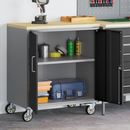 vidaXL Trolley Rolling Workbench Fekete és Szürke 75 x 45 x 85 cm