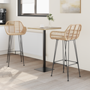 vidaXL Bárszék 2 pcs 55 x 52 x 105 cm Rattan és Vas