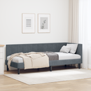vidaXL Sarokágy keret fejtámlával Sötétszürke 80 cm x 200 cm Bársony