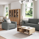 vidaXL Kanapé 3 pcs Sötétszürke 219 x 80 x 82 cm Lábbal kevert anyag