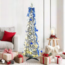 vidaXL Mű karácsonyfa 100 LED-del állvánnyal Fehér 150 cm PVC