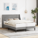 vidaXL Ágykeret fejtámlával Világosszürke 140 x 190 cm Bársony