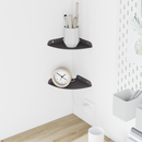 vidaXL Lebegő polc polcokkal tárolóval 2 pcs Fekete 15 x 15 x 2 cm