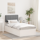 vidaXL Ágykeret Kárpitozott Fejtámlával Világosszürke 90 x 200 cm