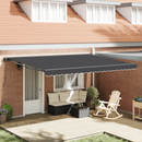 vidaXL Napernyő keret Antracit 450 × 300 cm Poliészter PU bevonattal