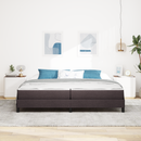 vidaXL Boxrugós ágy matracmal Sötét Barna 200 x 200 cm szövet