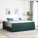 vidaXL Ágykeret matracmal Sötétzöld 200 x 200 cm szövet