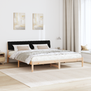 vidaXL Ágykeret fejtámlával Barna és fekete 180 x 200 cm Tömör fenyőfa