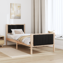 vidaXL Ágykeret fejtámlával Barna és fekete 80 x 200 cm Tömör fenyőfa
