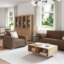 vidaXL Kanapé 3 pcs Barna 219 x 80 x 82 cm Lábbal kevert anyag