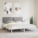 vidaXL Ágykeret Kárpitozott Fejtámlával Világosszürke 200 x 200 cm