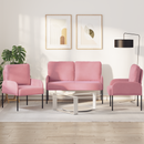 vidaXL Ülőgarnitúrák párnával 3 pcs Rózsaszín 115 x 56 x 80 cm Furnér