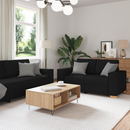 vidaXL Kanapé 3 pcs Fekete 220 x 80 x 84 cm Lábbal kevert anyag
