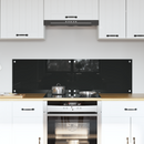 vidaXL Konyhai hátfal 2 pcs Fekete 70 x 40 cm edzett üveg