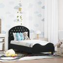 vidaXL Gyerekágy keret fejtámlával Fekete 70 x 140 cm Bársony