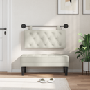 vidaXL Függesztett ágyfej LED fényekkel Krémszínű Bársony