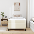vidaXL Ágykeret matracmal Krém 90 x 190 cm szövet