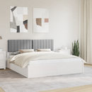 vidaXL Ágykeret Kárpitozott Fejtámlával Világosszürke 180 x 200 cm