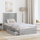vidaXL Tárolós Ágy fejtámlával Szürke Sonoma 75 x 190 cm Faanyag