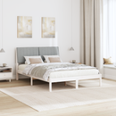vidaXL Ágykeret fejtámlával Fehér 135 x 190 cm Tömör fenyőfa