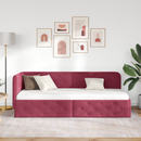 vidaXL Sarokágy keret Bordó 80 x 200 cm Bársony