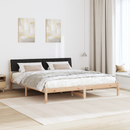 vidaXL Ágykeret fejtámlával Barna és fekete 180 x 200 cm Tömör fenyőfa