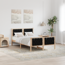 vidaXL Ágykeret fejtámlával Fekete 120 x 200 cm Tömör fenyőfa