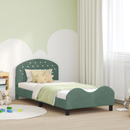 vidaXL Gyerekágy kerettel fejtámlával Tengeri Zöld 90 x 200 cm Bársony