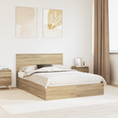 vidaXL Tárolós Ágy fejtámlával Sonoma tölgy 140 x 200 cm Faanyag