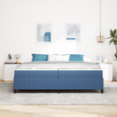 vidaXL Ágykeret matracmal Kék 200 x 200 cm szövet