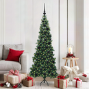 vidaXL Sarok Műkarácsonyfa 300 LED-del Zöld 180 cm PVC és fém