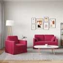 vidaXL Kanapé Szett 2 pcs Bordó 138 x 78 x 80 cm Bársony
