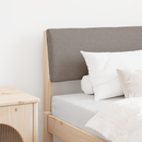 vidaXL Kárpitozott fejtámla Tópszínű 80 cm Tömör fenyőfa