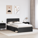 vidaXL Ágykeret fejtámlával Fekete 135 x 190 cm Tömör fenyőfa