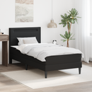 vidaXL Ágykeret LED szalagokkal fejtámlával Fekete 90 x 190 cm Műbőr