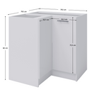 alsó sarokszekrény, fehér, FABIANA S - 90N